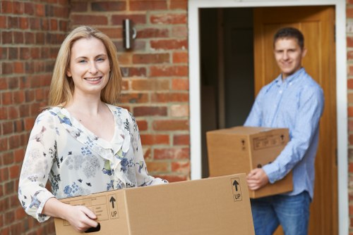 Secure furniture storage unit in Sydenham with neatly arranged household items